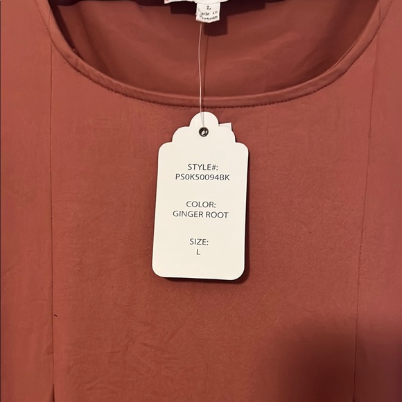 Pink Rose Rust Dress with Tie Sleeves size small. Color is ginger root. New - Picture 5 of 6